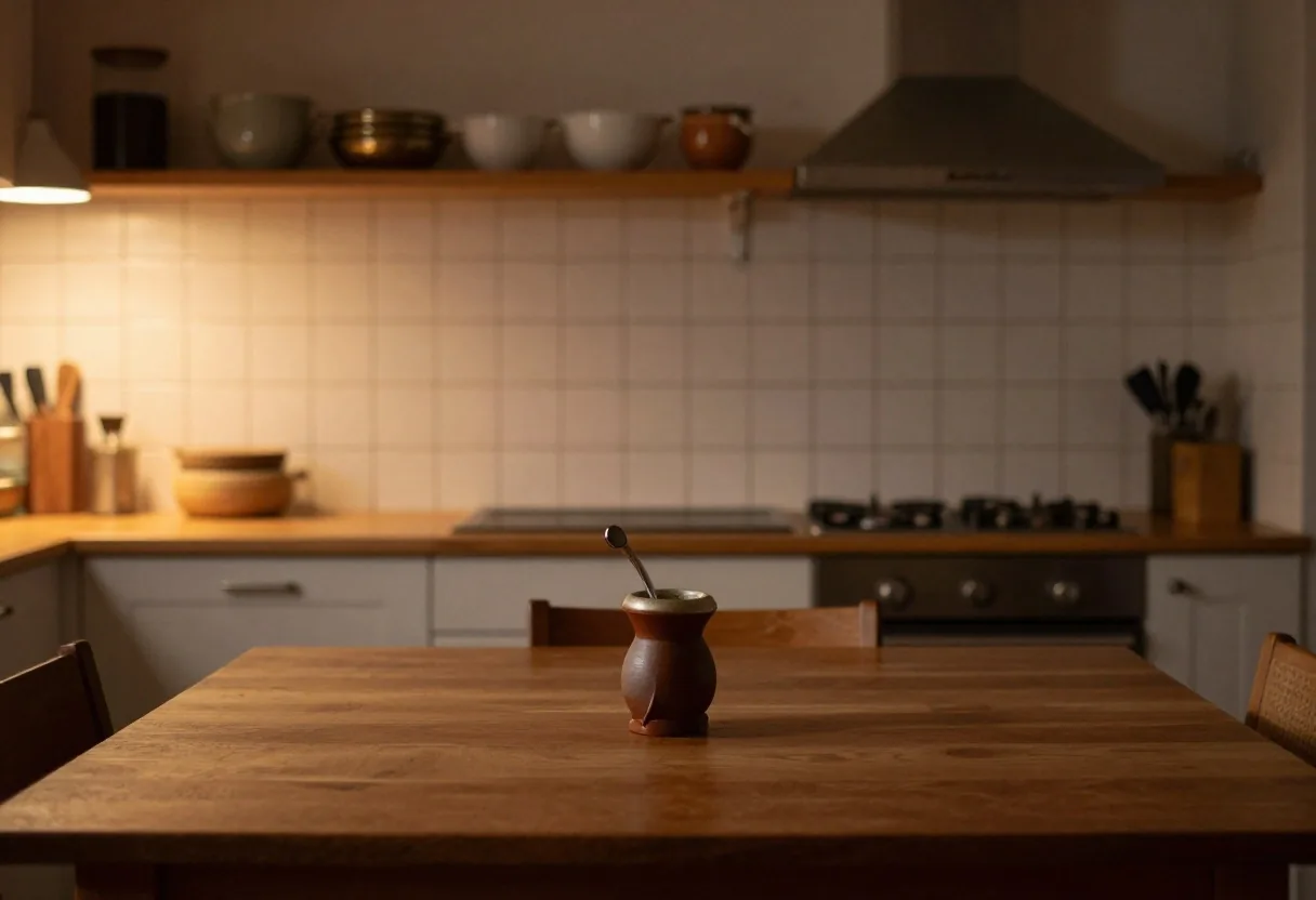 Facturas y calculadora sobre la mesa de la cocina