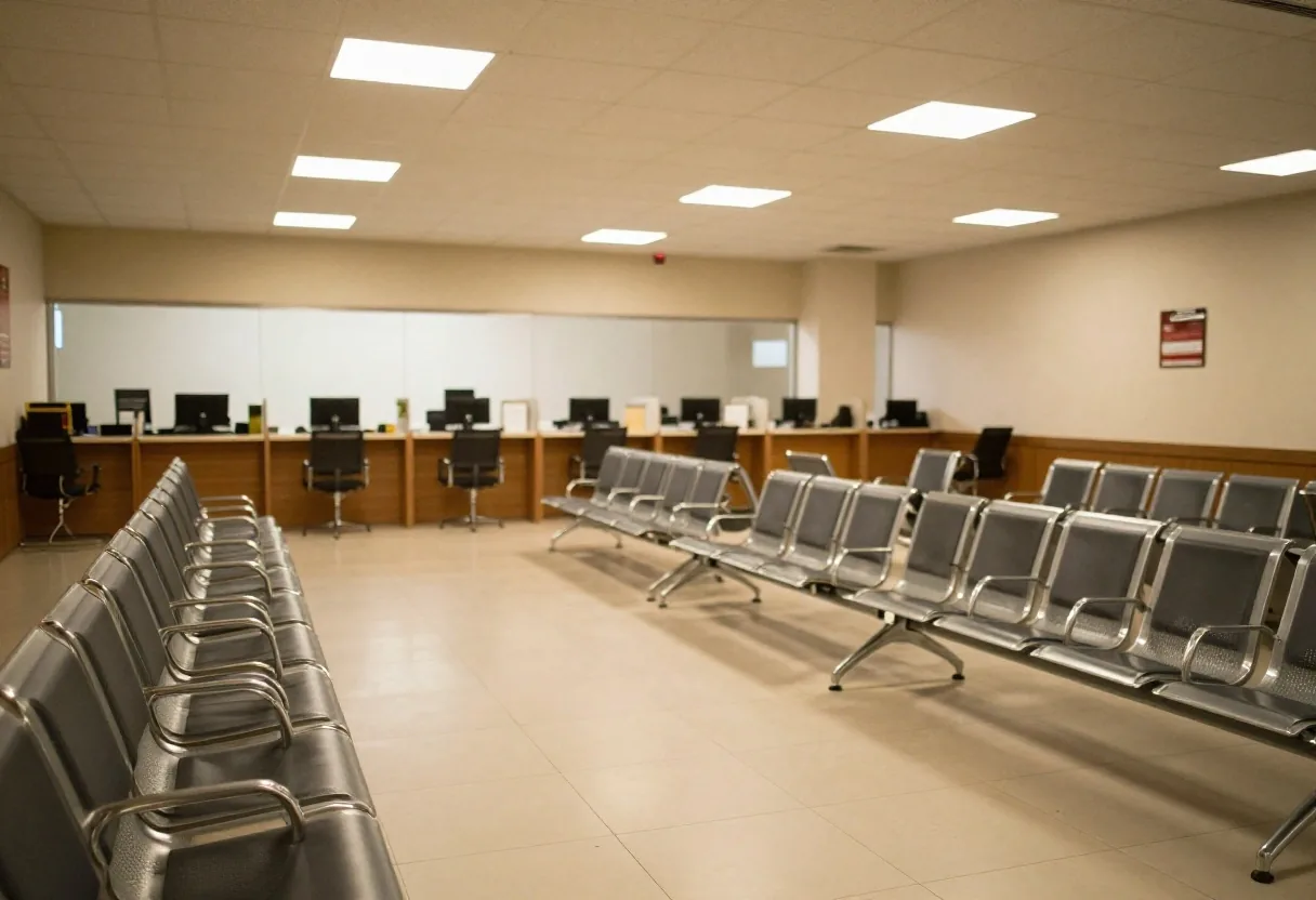 Mostrador de centro de cobro de barrio